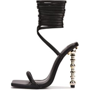 Cape Robbin Mindi Sexy Strappy High Heels for Women, Lace Up Square Open Toe Heels