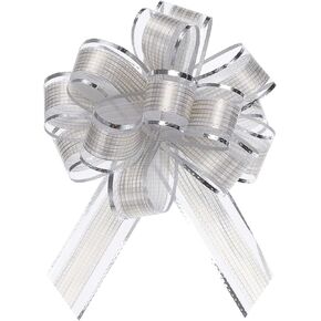 uxcell 10pcs 6 Inch Large Pull Bow Gift Wrapping Bows Ribbon Organza Black for Wedding Baskets Presents Christmas Party