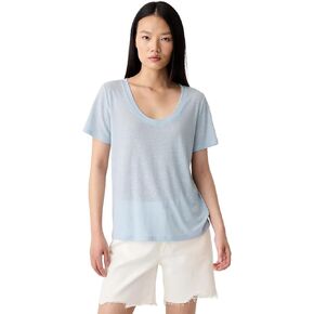 GAP Women's Short Sleeve Linen Scoop