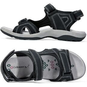 Zelaprox Women's Comfor Athletic Sandals with Arch Support Casual Summer Walking Hiking Sandals for Outdoor with 3 Adjustable Velcro Strap