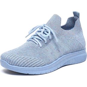 Bernal Women Sparkle Walking Tennis Shoes Casual Lace-Up Non Slip Breathable Mesh Working Sneakers Gym Workout Shoes in Kuwait