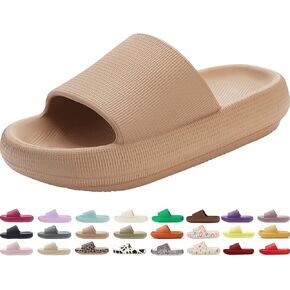 Genuine Pillow Slippers for Women and Men | House Slides Shower Sandals | Extremely Comfy | Cushioned Thick Sole | Cloud Slides | Lightweight Non-Slip Easy to Clean