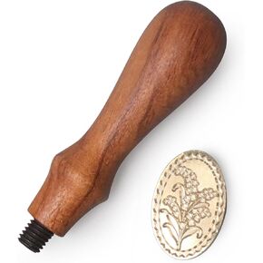 fsalisa Sealing Wax Stamp Plant Wax Seal Stamp Vintage Removable Brass Head Wooden Handle for Cards Envelopes, Wedding Invitations, Wine Packages, Gift Wrapping (Chloris Rose)