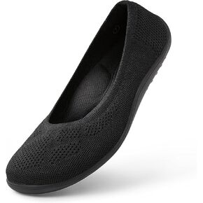 Arromic Wide Toe Box Ballet Flats Shoes for Women Slip on Knit Dressy Shoes Washable Soft Ballerina Lightweight Ladies Walking Flat