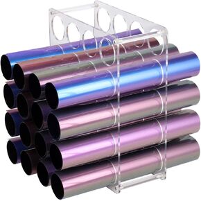 Vinyl Roll Storage 20-Holes Vinyl Storage Rack for Craft Room Vinyl Roll Holder for up to 20 Vinyl Rolls, Acrylic Material