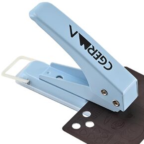 Single Hole Puncher,1/4" Hole Punch,50% Labor Savings, Heavy Duty Hole Puncher, Paper Punch, 15 Sheet Capacity, Metal Hole Puncher for ID Card, Chipboard, Art Project,Purple