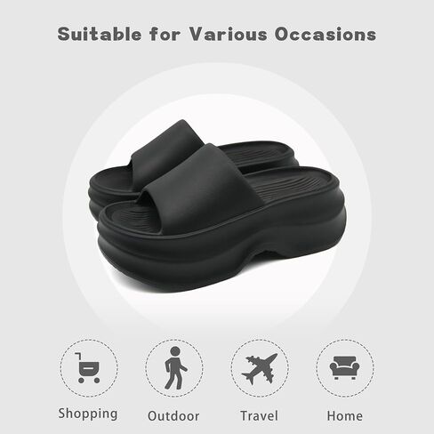 Platform Cloud Slides for Women Outdoor Thick Sole Comfortable Slide Cute Open Toe Non-Slip House Shower Beach Sandals Girls and Ladies Trendy Sandal in Saudi Arabia