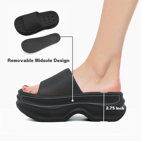 Platform Cloud Slides for Women Outdoor Thick Sole Comfortable Slide Cute Open Toe Non-Slip House Shower Beach Sandals Girls and Ladies Trendy Sandal in Saudi Arabia