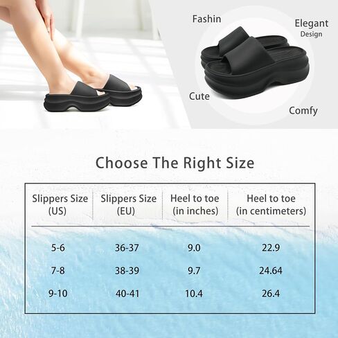 Platform Cloud Slides for Women Outdoor Thick Sole Comfortable Slide Cute Open Toe Non-Slip House Shower Beach Sandals Girls and Ladies Trendy Sandal in Saudi Arabia