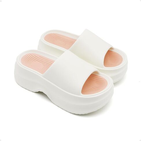 Platform Cloud Slides for Women Outdoor Thick Sole Comfortable Slide Cute Open Toe Non-Slip House Shower Beach Sandals Girls and Ladies Trendy Sandal in Saudi Arabia