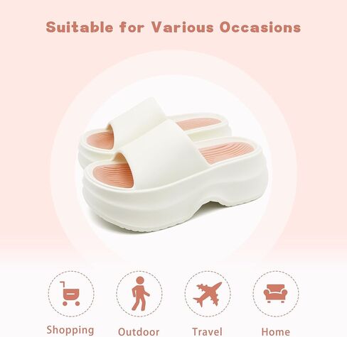 Platform Cloud Slides for Women Outdoor Thick Sole Comfortable Slide Cute Open Toe Non-Slip House Shower Beach Sandals Girls and Ladies Trendy Sandal in Saudi Arabia
