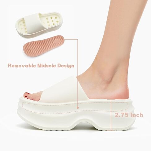 Platform Cloud Slides for Women Outdoor Thick Sole Comfortable Slide Cute Open Toe Non-Slip House Shower Beach Sandals Girls and Ladies Trendy Sandal in Saudi Arabia