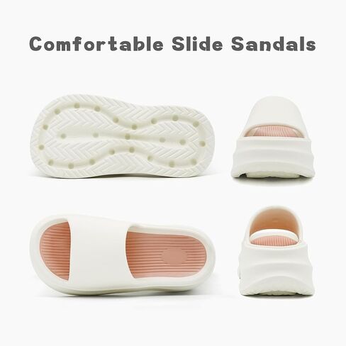 Platform Cloud Slides for Women Outdoor Thick Sole Comfortable Slide Cute Open Toe Non-Slip House Shower Beach Sandals Girls and Ladies Trendy Sandal in Saudi Arabia
