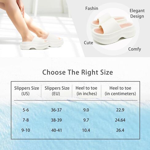 Platform Cloud Slides for Women Outdoor Thick Sole Comfortable Slide Cute Open Toe Non-Slip House Shower Beach Sandals Girls and Ladies Trendy Sandal in Saudi Arabia