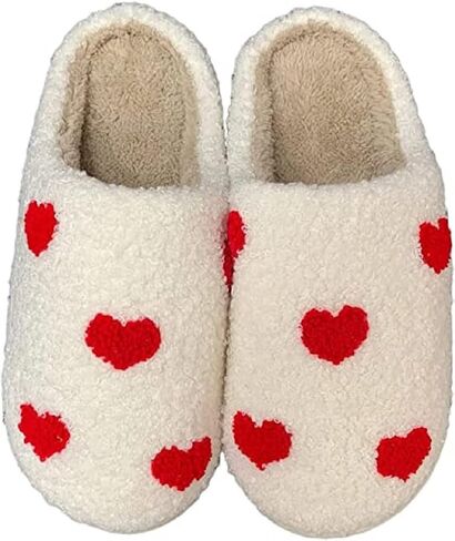 Slippers for Womens Mens Cut Retro Plush Soft Memory Foam House Shoes in Saudi Arabia