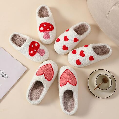 Slippers for Womens Mens Cut Retro Plush Soft Memory Foam House Shoes in Saudi Arabia