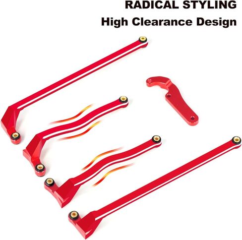 McCue RC Praying Mantis Link Tucked Inward Links High Clearance Links for Axial 1/24 SCX24 Gladiator AXI00005 RC Crawler Upgrade Parts - 5 PCS (Red) in Kuwait