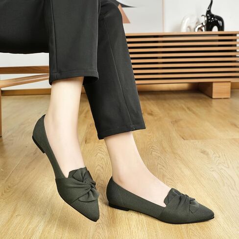 Flats for Womens Pointed Toe Ballet Flats with Bow Comfortable Knit Dressy Flats in Saudi Arabia