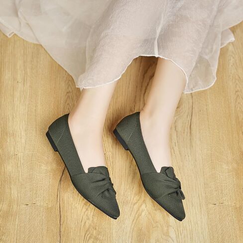 Flats for Womens Pointed Toe Ballet Flats with Bow Comfortable Knit Dressy Flats in Saudi Arabia