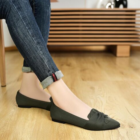 Flats for Womens Pointed Toe Ballet Flats with Bow Comfortable Knit Dressy Flats in Saudi Arabia