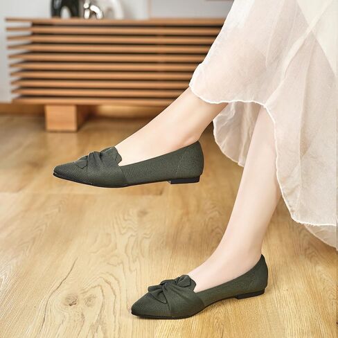 Flats for Womens Pointed Toe Ballet Flats with Bow Comfortable Knit Dressy Flats in Saudi Arabia
