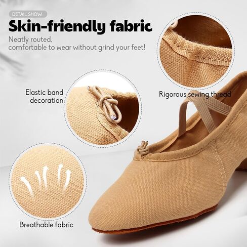 أحذية DKZSYIM النسائية للرقص اللاتيني من قماش الجمل بمقدمة مغلقة، أحذية الرقص، مقاس CT، US 8.5 in Kuwait
