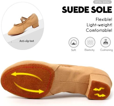 أحذية DKZSYIM النسائية للرقص اللاتيني من قماش الجمل بمقدمة مغلقة، أحذية الرقص، مقاس CT، US 8.5 in Kuwait