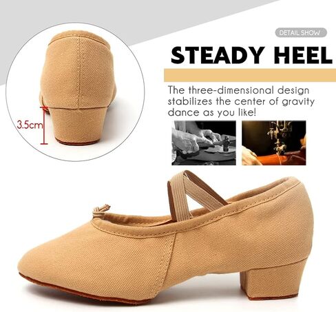 أحذية DKZSYIM النسائية للرقص اللاتيني من قماش الجمل بمقدمة مغلقة، أحذية الرقص، مقاس CT، US 8.5 in Kuwait
