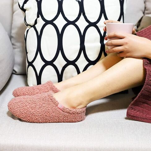 شبشب لوفر من الفرو المجعد من HomeTop للسيدات مع بطانة من الصوف القطبي (US 9-10/2 Pack) in Kuwait