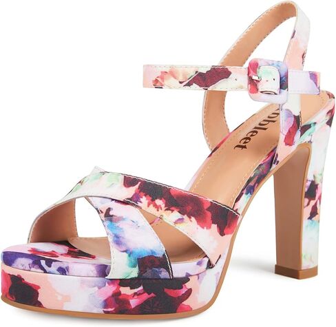 Platform High Heels for Women Strappy Chunky Heels Sandals for Women Open Toe Block Heeled Sandals with Ankle Strap Summer Dress Shoes in Saudi Arabia