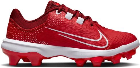 Nike Women's Hyperdiamond 4 Pro Molded Softball Cleats, Red White, 10 in Saudi Arabia