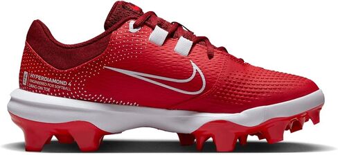 Nike Women's Hyperdiamond 4 Pro Molded Softball Cleats, Red White, 10 in Saudi Arabia
