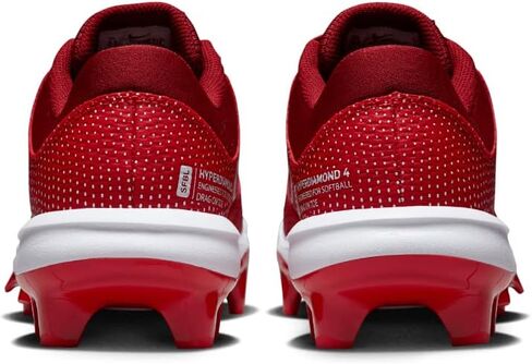 Nike Women's Hyperdiamond 4 Pro Molded Softball Cleats, Red White, 10 in Saudi Arabia