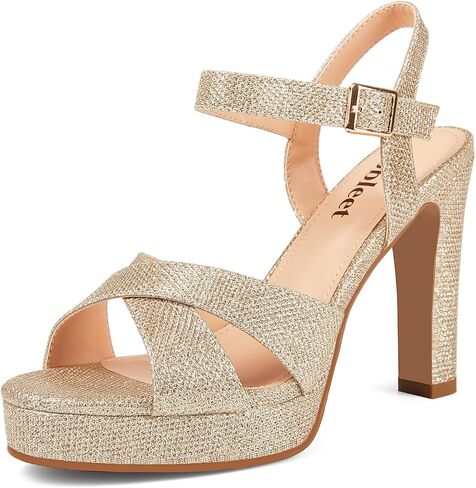 Platform High Heels for Women Strappy Chunky Heels Sandals for Women Open Toe Block Heeled Sandals with Ankle Strap Summer Dress Shoes in Saudi Arabia