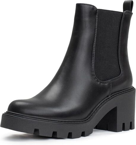 2024 Women's Chelsea Boots Chunky Boots For Women Platform Ankle Boots Pull-On Lug Sole Elastic Fall Fashion Booties Shoes in Saudi Arabia