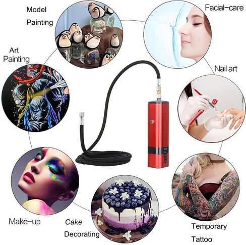 مجموعة فرش البخاخة اللاسلكية من آي بيوتي مع ضاغط محمول وإبرة إضافية لفنون وحرف مكياج الحلاق وتجميل الأظافر in Kuwait