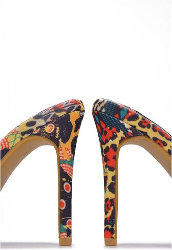 Cape Robbin Popo Sexy Stiletto High Heels for Women, Square Toe Shoes Mule Heels with Studs in Saudi Arabia