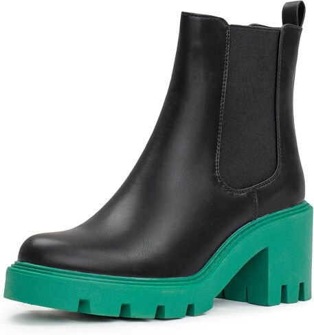 2024 Women's Chelsea Boots Chunky Boots For Women Platform Ankle Boots Pull-On Lug Sole Elastic Fall Fashion Booties Shoes in Saudi Arabia