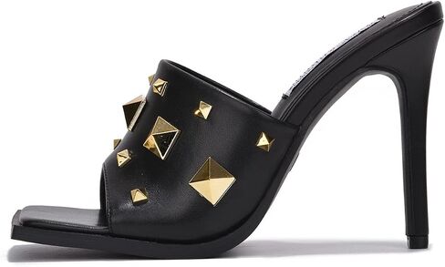 Cape Robbin Popo Sexy Stiletto High Heels for Women, Square Toe Shoes Mule Heels with Studs in Saudi Arabia