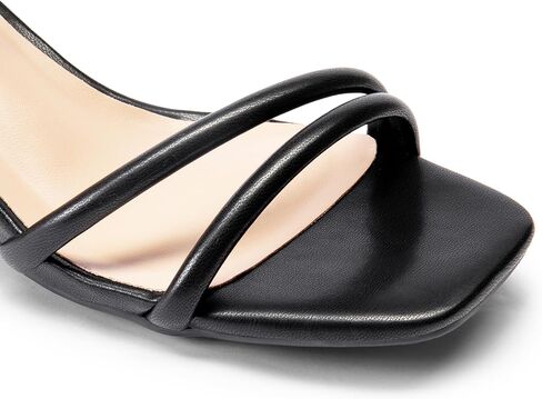 DREAM PAIRS Women's Chunky Block Heel Sandal | asymmetric strap design, 2.36 inch square-toe chunky ankle buckle heeled sandals, for wedding party prom in Saudi Arabia