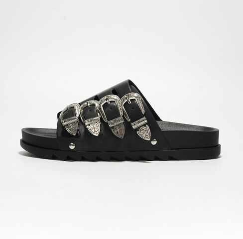 Cape Robbin Aeriela Buckle Slide Sandals for Women - Stylish Buckle Slides Casual Sandals - Comfortable Buckle Sandals for Women Summer Buckle Sandals in Saudi Arabia