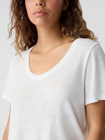 GAP Women's Short Sleeve Linen Scoop in Saudi Arabia