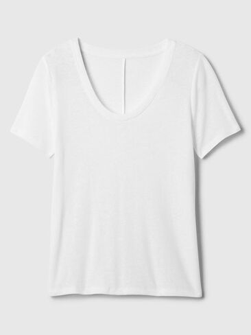 GAP Women's Short Sleeve Linen Scoop in Saudi Arabia