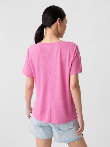 GAP Women's Short Sleeve Linen Scoop in Saudi Arabia