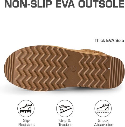 DREAM PAIRS Women's Slippers Genuine Suede Platform Boots Snow Winter Short Ankle Boot Anti-Slip Slip on Slippers For Outdoor Indoor House in Saudi Arabia