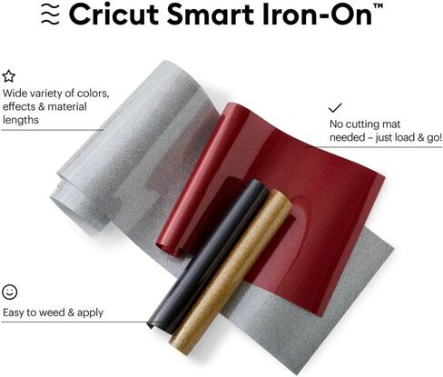 Cricut Smart Iron On (13in x 3ft, Glitter Black) for Explore 3 and Maker 3 - Matless cutting for long cuts up to 12ft in Saudi Arabia