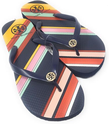 شبشب Tory Burch النسائي - أنماط وألوان ومقاسات متنوعة (Tory Navy - شريط ميدلي، رقم_7) in Kuwait