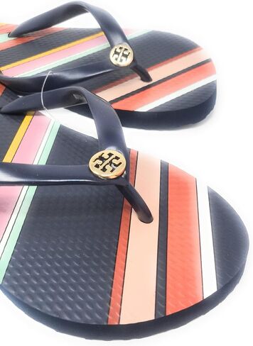 شبشب Tory Burch النسائي - أنماط وألوان ومقاسات متنوعة (Tory Navy - شريط ميدلي، رقم_7) in Kuwait