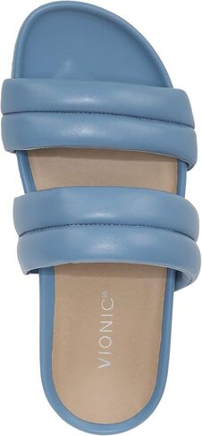 Vionic Women's Safari Mayla Slide Sandal- Supportive Walking Leather Shoes That Include Three-Zone Comfort with Orthotic Insole Arch Support, Medium Fit, Sizes 5-11 in Saudi Arabia
