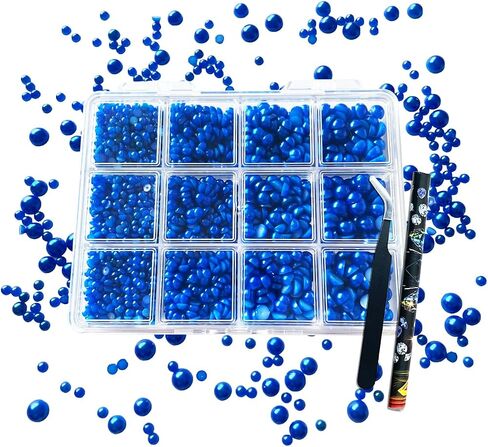 Black 3-6 mm Mixed Size Flatback Pearls with Tweezers,and Diamond Pick Up Tools,2250 pcs ABS Pearl Beads for Crafts,Cup,Shoes,Clothing,Tumbler,Nail Art, DIY Projects in Kuwait